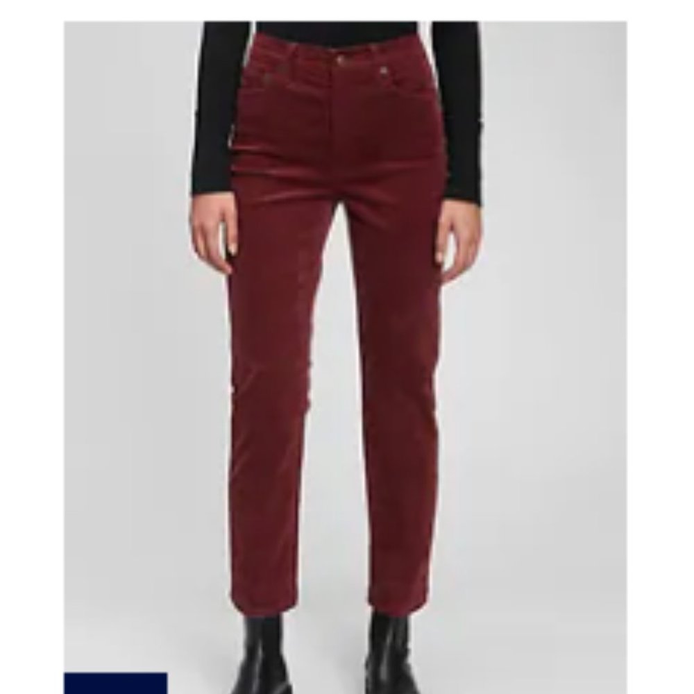 Like New - Gap High Rise Slim Vintage Cords -  red burgundy, 34 Regular